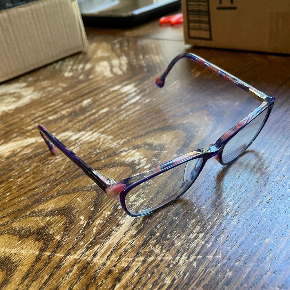 Lisa Loeb Eyeglass FRAMES ONLY Hula Hoop 9 Blueberry Swirl 49-15-125